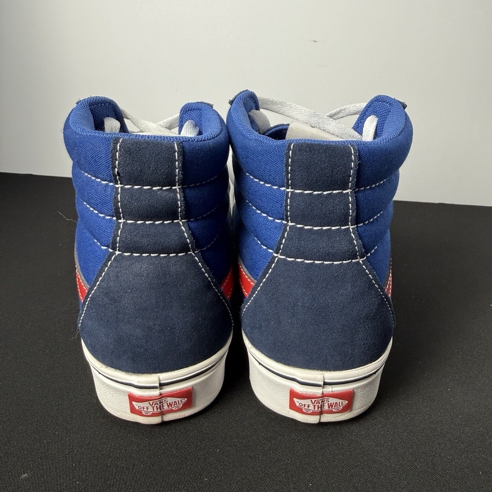 Vans Shoes Men's Size 10 Sk8-Hi Athletic Blue Red Skate Comfort Hi Top Sneaker - Picture 6 of 7